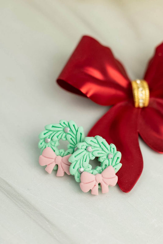 *PREORDER* Pink Wreath Stud Earrings