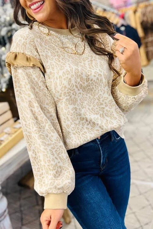 Khaki Leopard Top