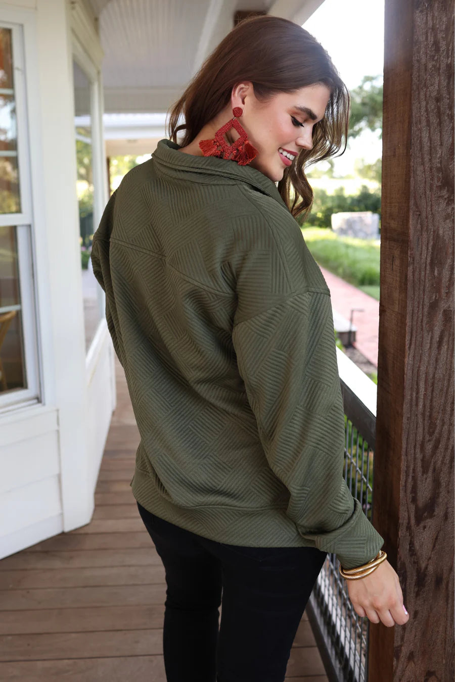 Greenery Quarter Zip Pullover