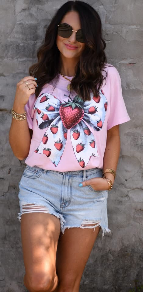 Strawberry Bow Graphic Tee