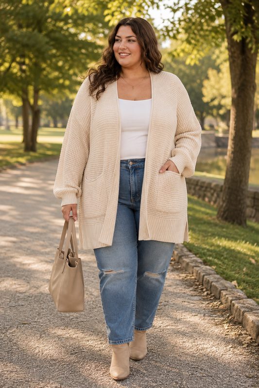 The Everly Beige Cardigan