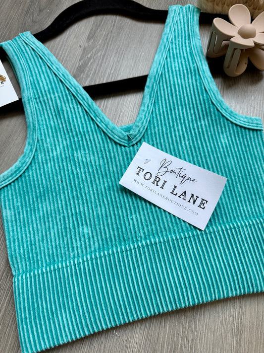 Teal Acid Wash Reversible Brami