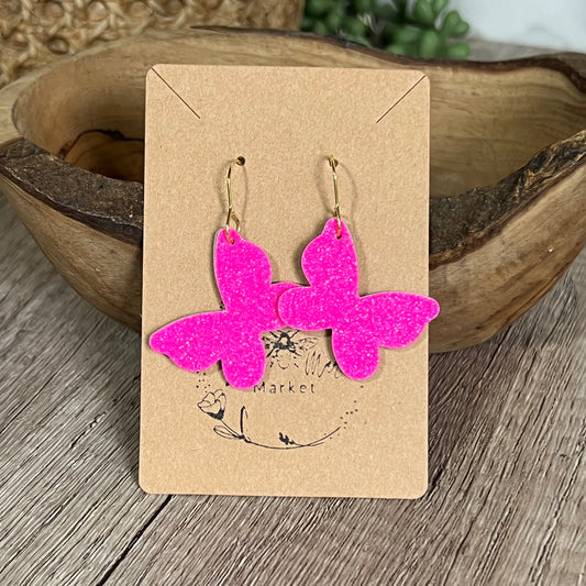 Pink Butterfly Earrings
