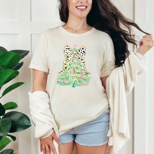Let us Adore Him Bow Graphic Tee