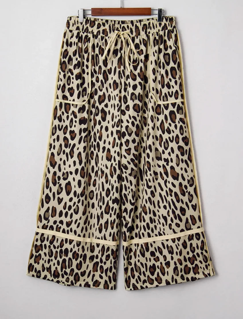 *PREORDER* Plus+ Khaki Exposed Seam Leopard Pants