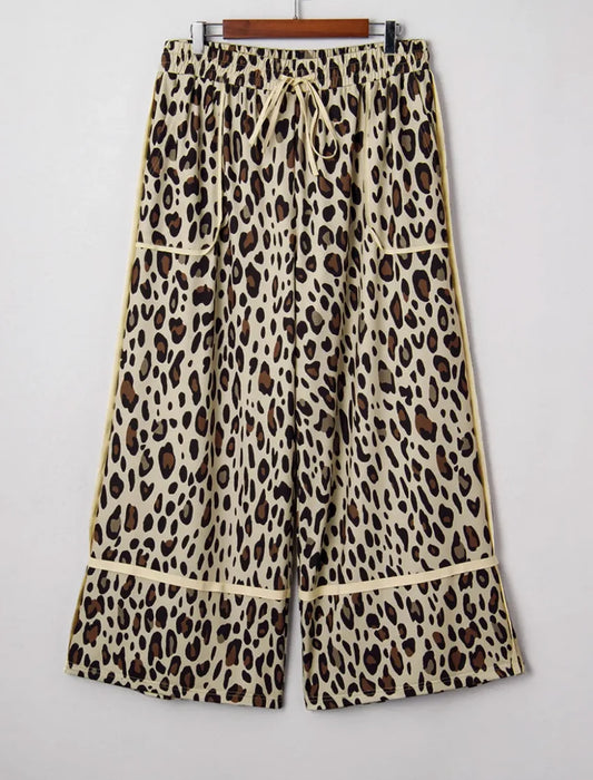 *PREORDER* Plus+ Khaki Exposed Seam Leopard Pants