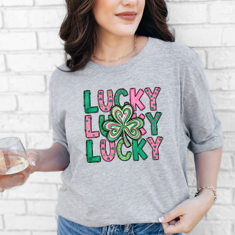 Pink & Green Lucky Graphic Tee