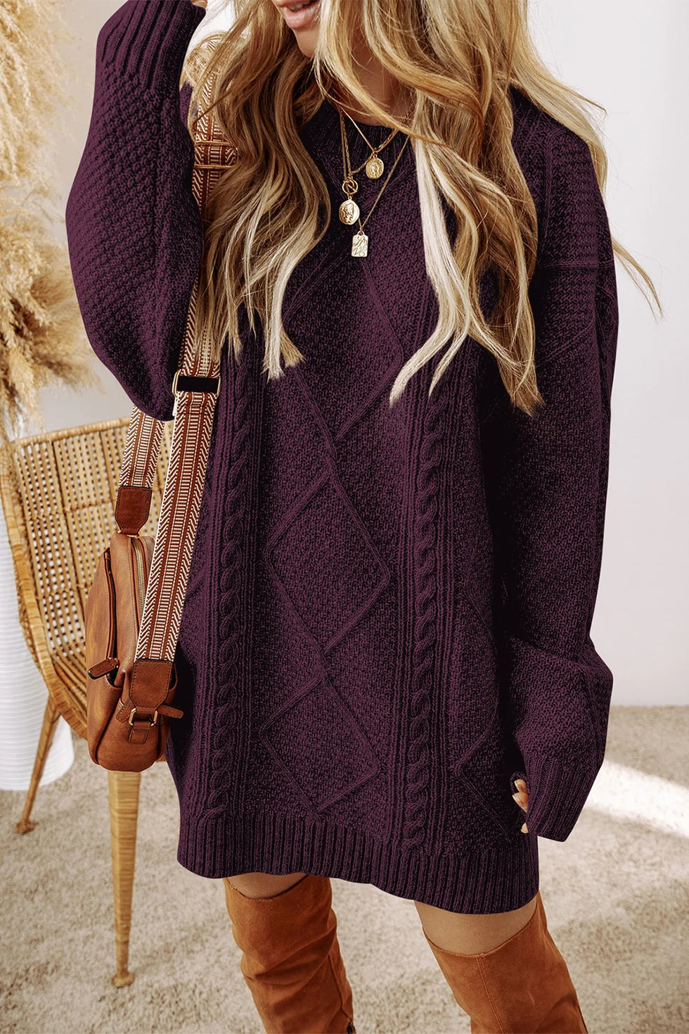 *PREORDER* Cable Knit Sweater Dress