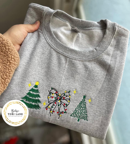 Embroidered Classic Christmas Sweatshirt