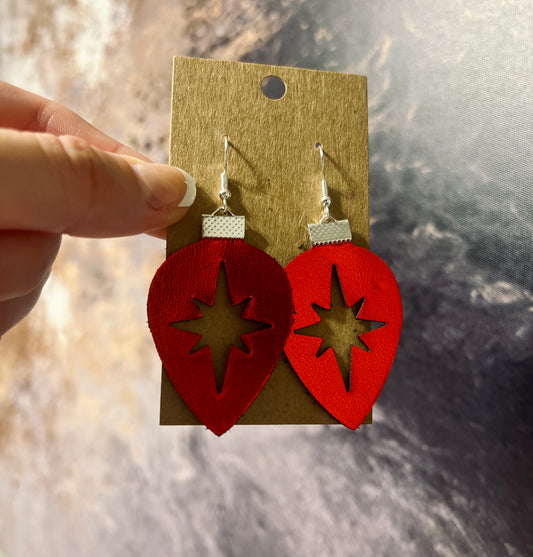 Red Christmas Ornament Earrings