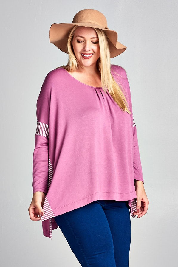 Rose Purple Tunic Top Plus+