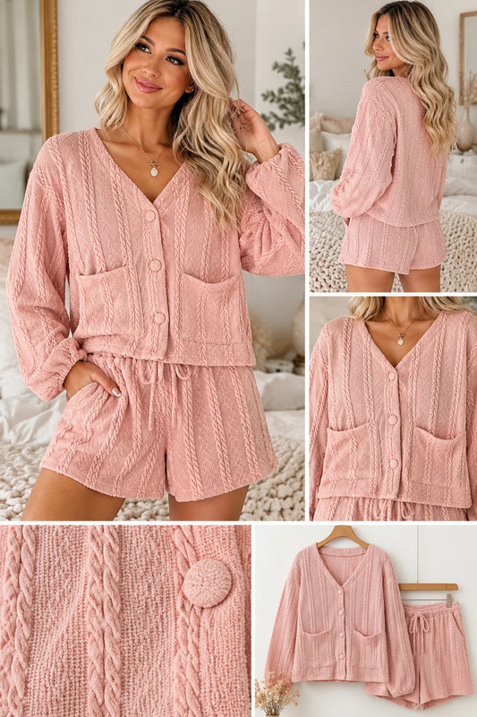*PREORDER* Pink Cable Knit Set