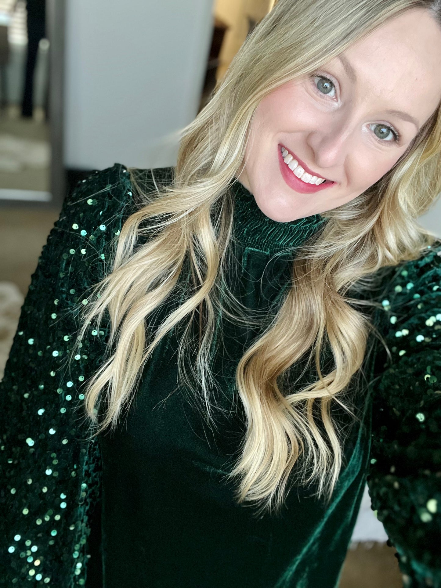 Holiday Velvet Sequin Top