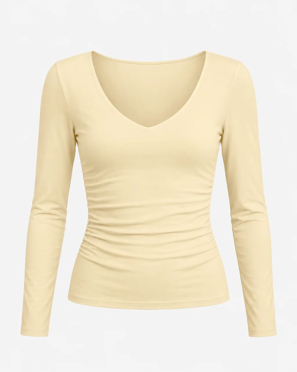 *PREORDER* Beige Slim Fit Top W/Built In Bra