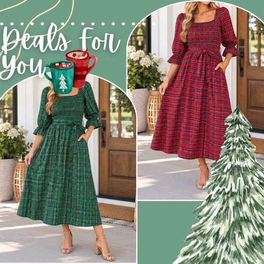 *PREORDER* Plaid Knot Midi Dress