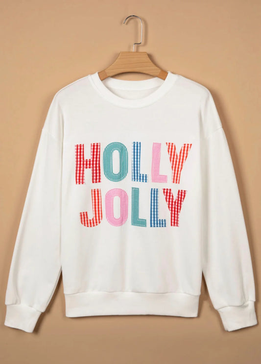 *PREORDER* Holly Jolly Patch Embroidered Sweatshirt