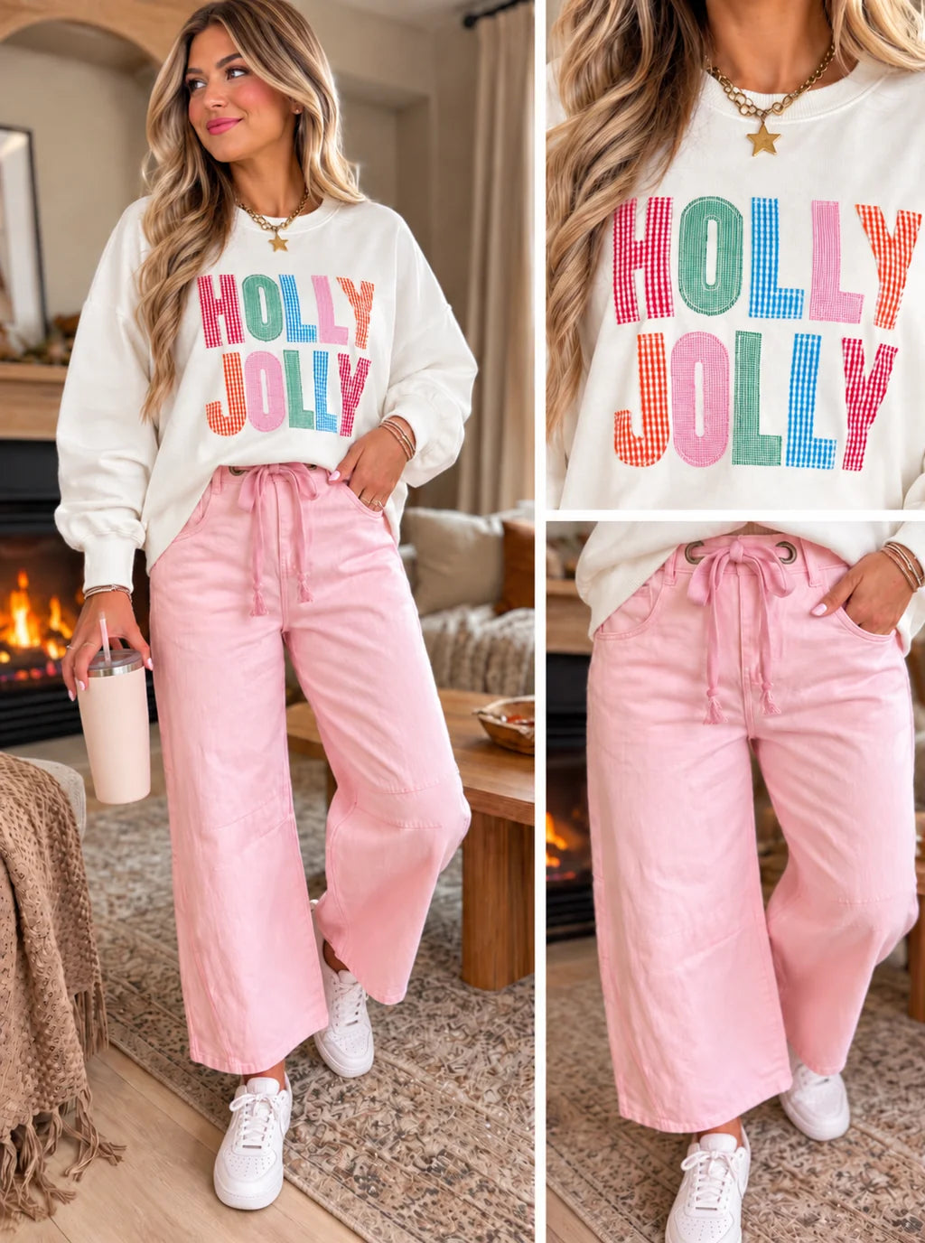 *PREORDER* Holly Jolly Patch Embroidered Sweatshirt