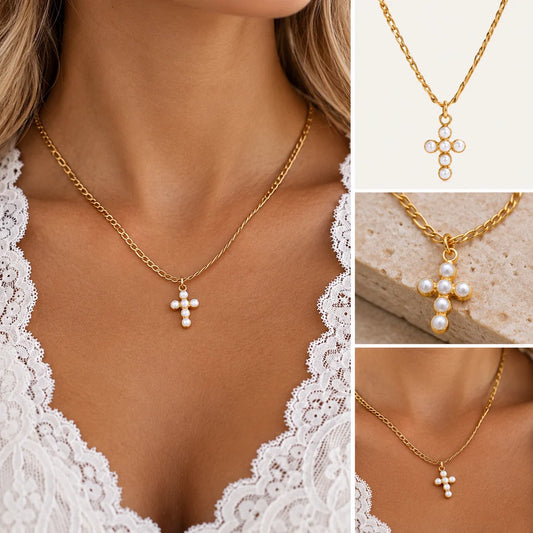 Pearl Cross Necklace