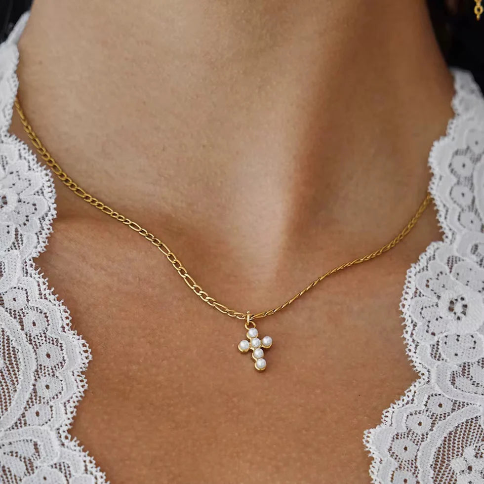 Pearl Cross Necklace
