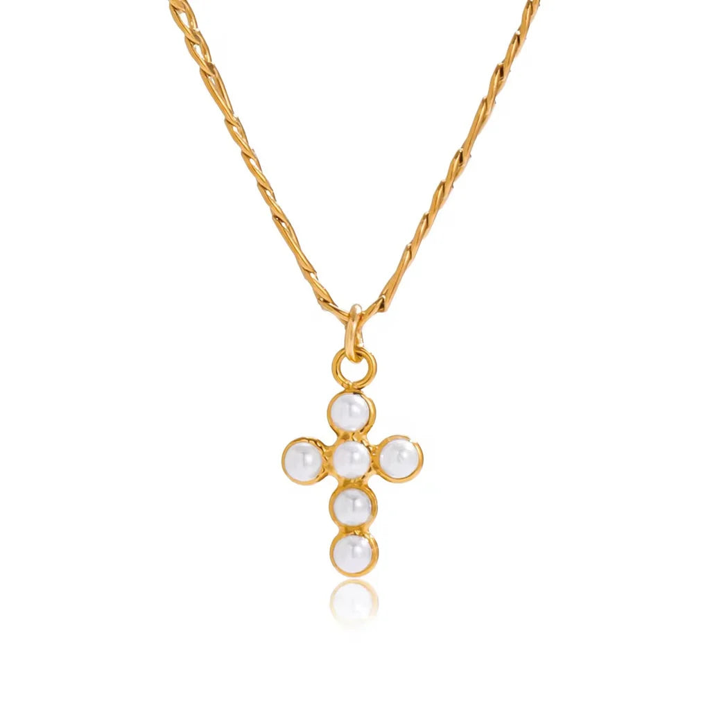 Pearl Cross Necklace