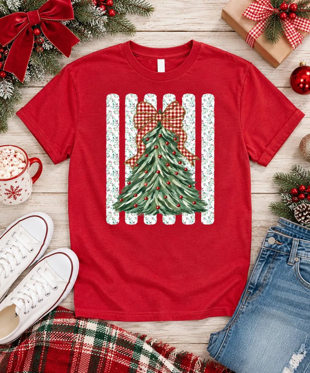 Tultex Stripe Tree Graphic Tee