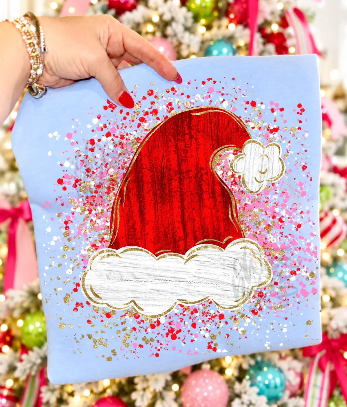 Splatter Santa Hat Graphic Tee/Sweatshirt