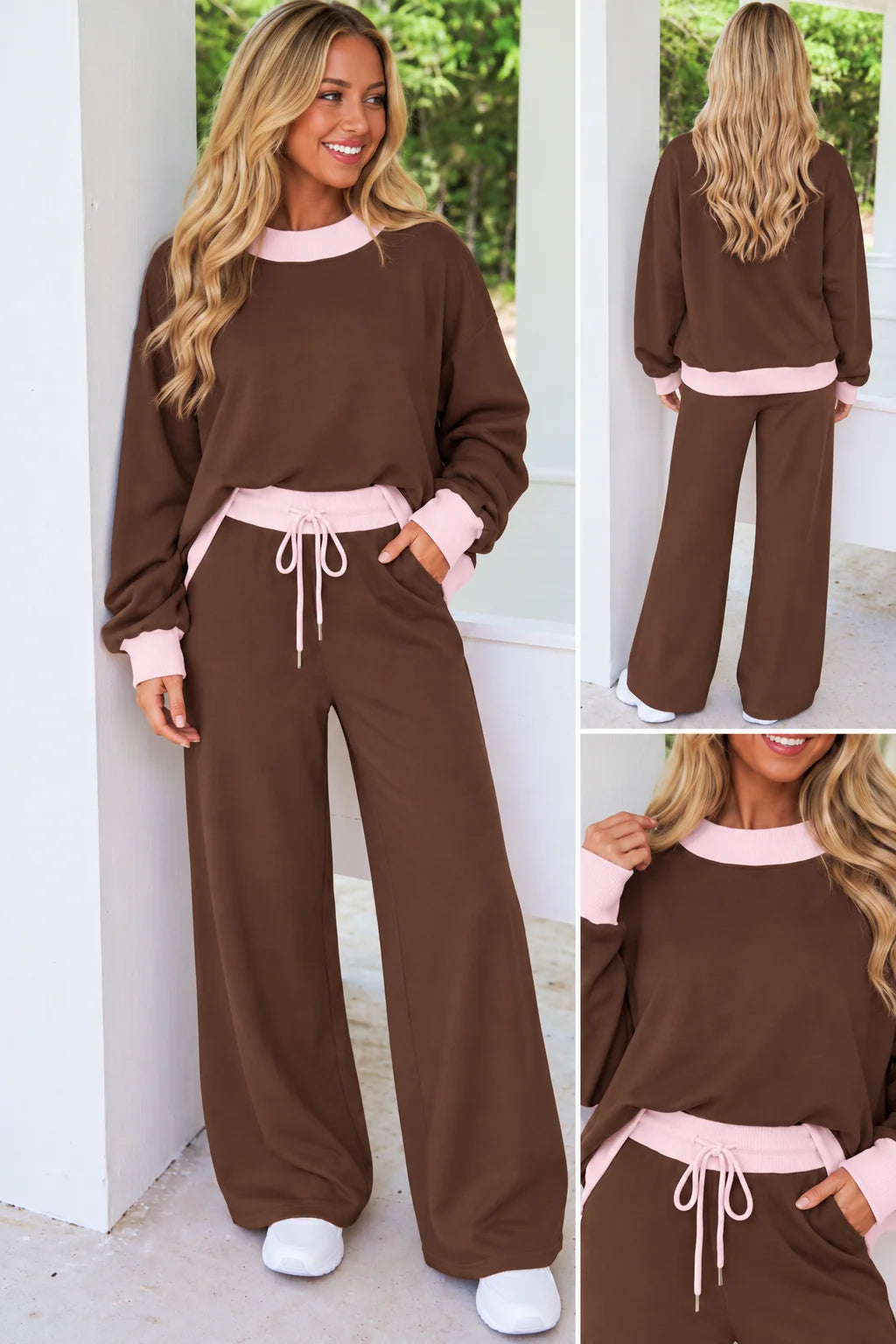 *PREORDER* Coffee and Pink Trim Set