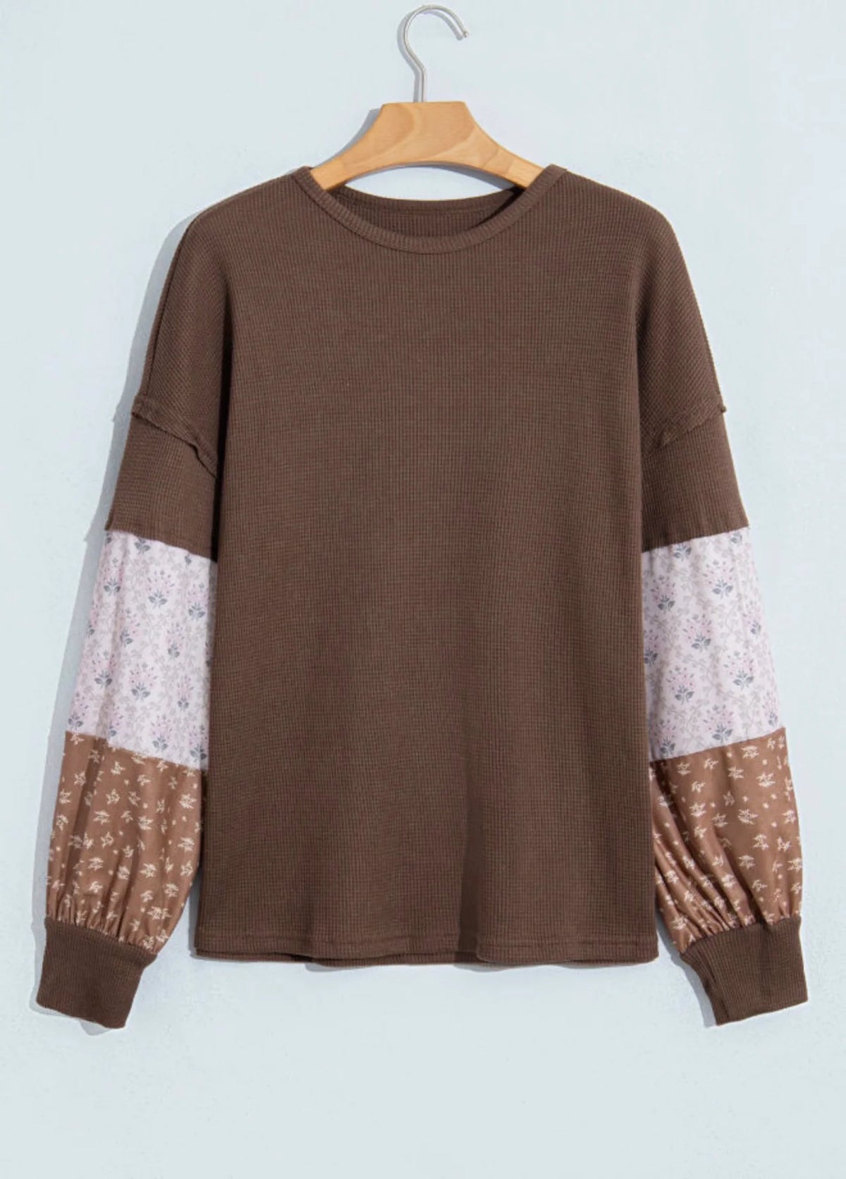 *PREORDER* Waffle Knit Patchwork Top