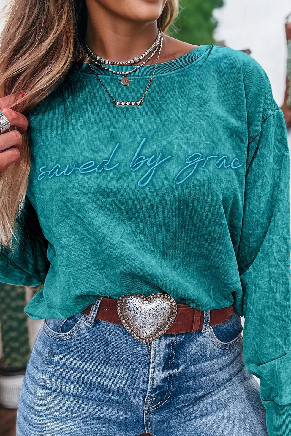 *PREORDER* Saved by Grace Embroidery Sweatshirt