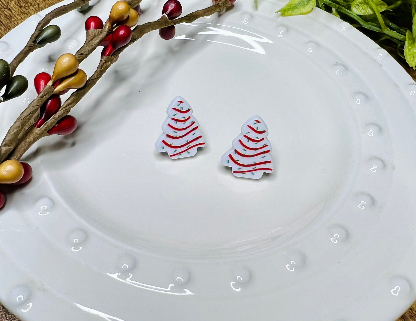 White Christmas Earrings