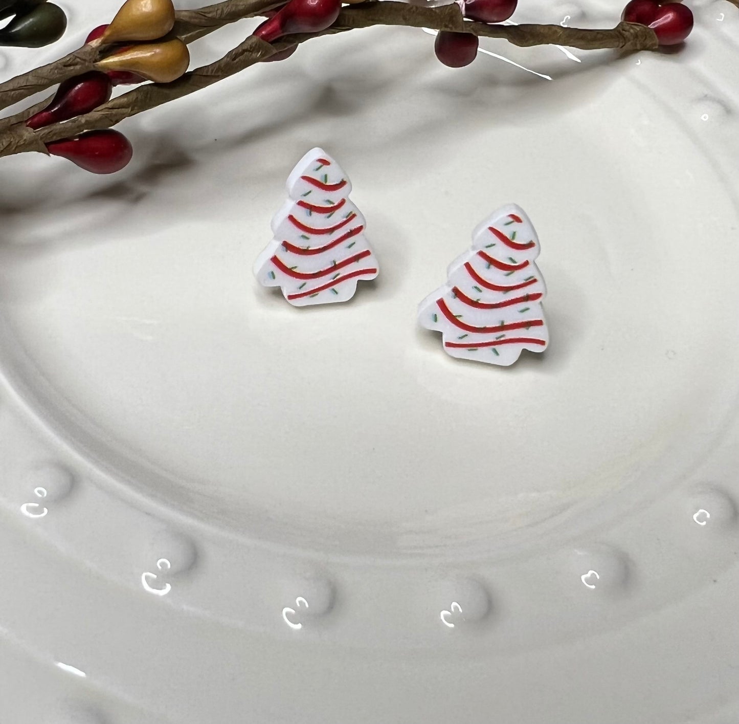 White Christmas Earrings